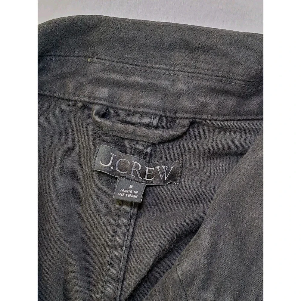 NEW J. Crew Size 8 Utility Chore Jacket In Brushed Chino Black Faded Look CN062